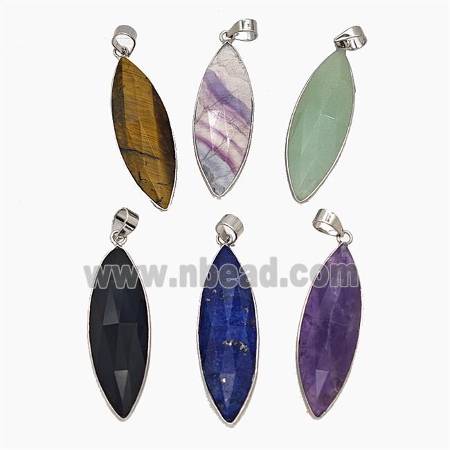 Gemstone Pendant, Platinum Plated