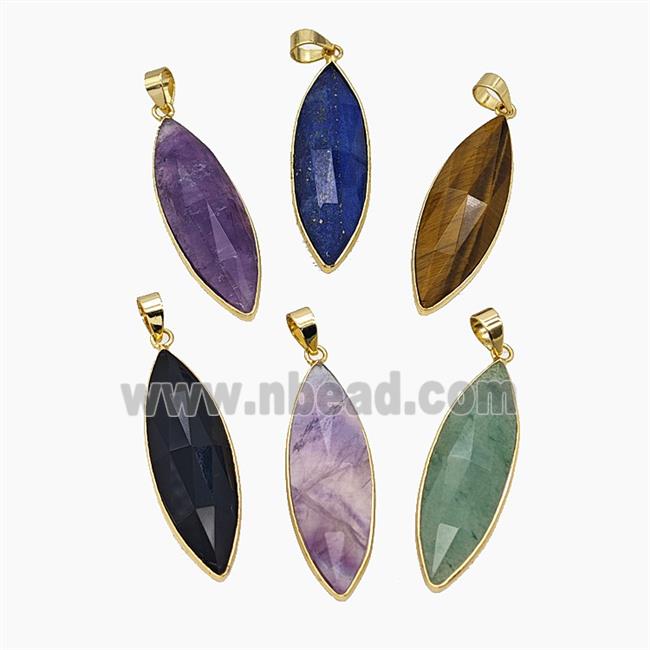 Gemstone Pendant, Platinum Plated
