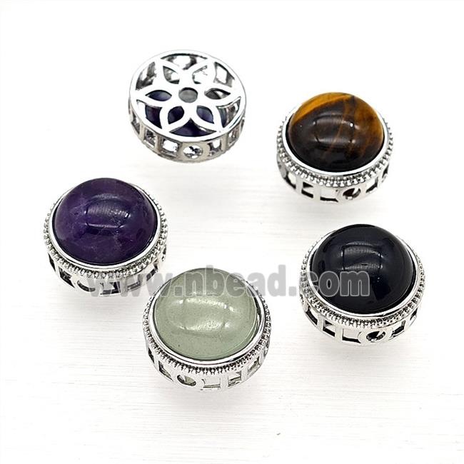 Gemstone Pendant, Platinum Plated