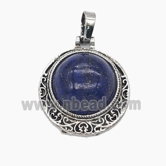 Gemstone Pendant, Antique Silver Plated