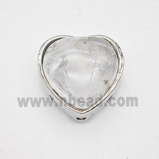 Gemstone Pendant, Antique Silver Plated