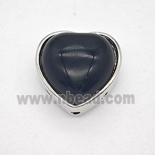 Gemstone Pendant, Antique Silver Plated