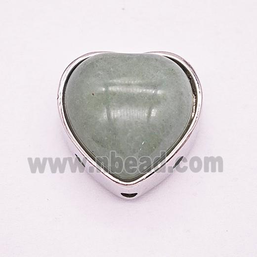 Gemstone Pendant, Antique Silver Plated