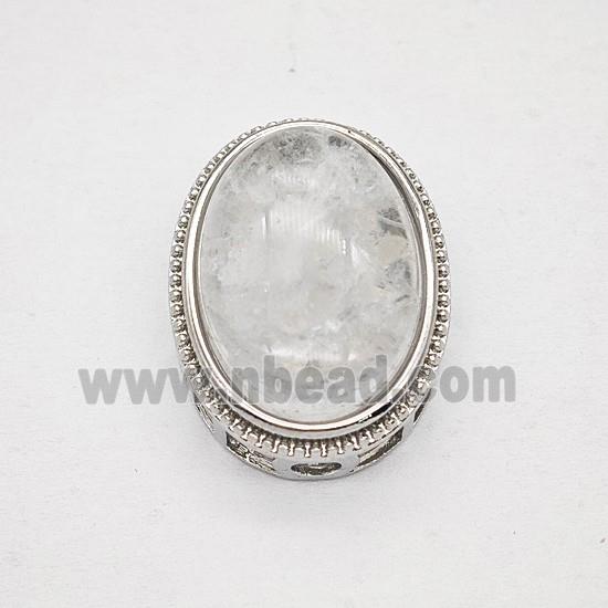 Gemstone Pendant, Antique Silver Plated