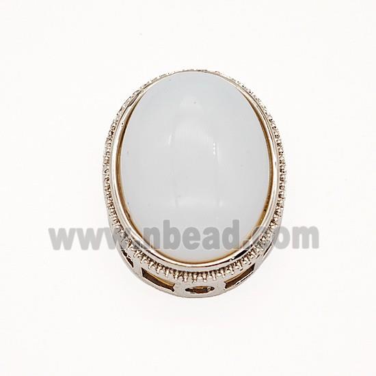 Gemstone Pendant, Antique Silver Plated