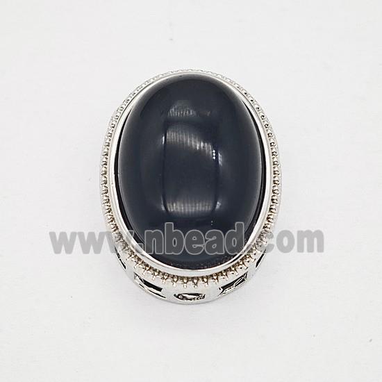 Gemstone Pendant, Antique Silver Plated