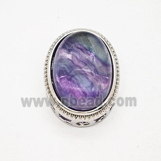 Gemstone Pendant, Antique Silver Plated