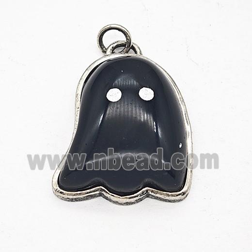 Gemstone Pendant, Antique Silver Plated