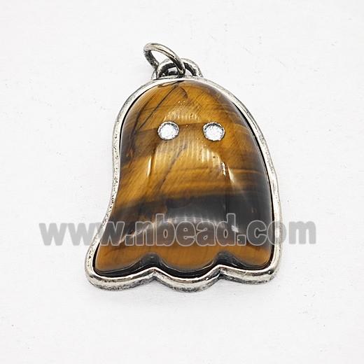 Gemstone Pendant, Antique Silver Plated