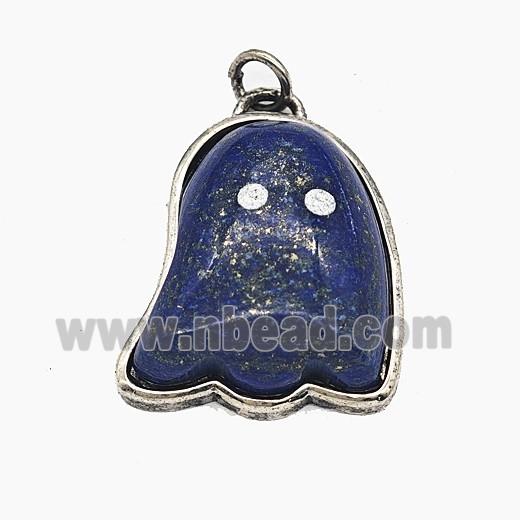 Gemstone Pendant, Antique Silver Plated