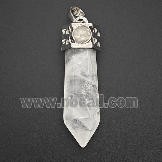 Gemstone Pendant, Antique Silver Plated
