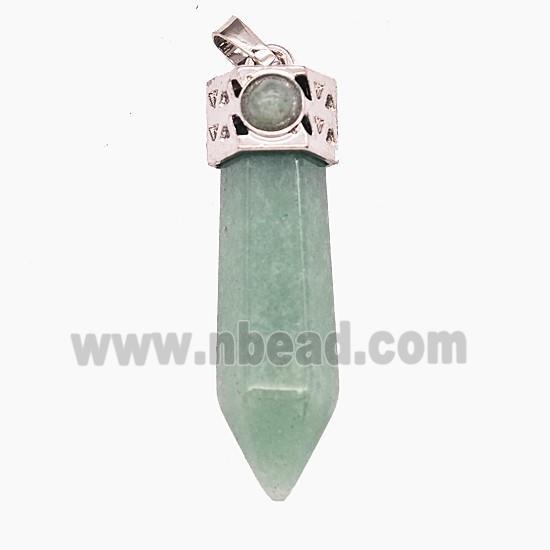 Gemstone Pendant, Antique Silver Plated
