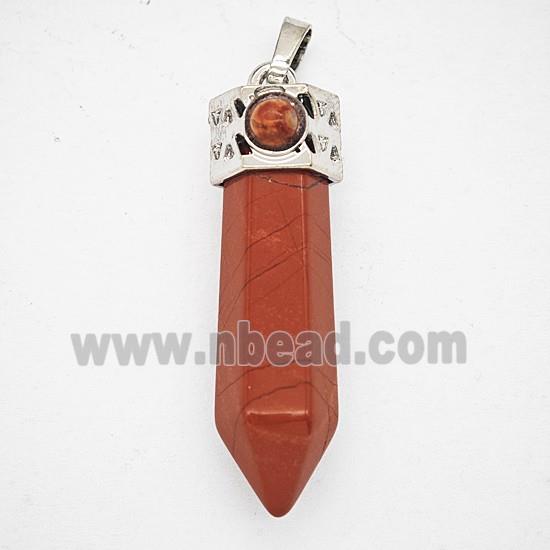 Gemstone Pendant, Antique Silver Plated