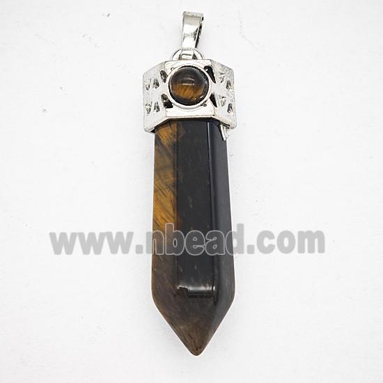 Gemstone Pendant, Antique Silver Plated