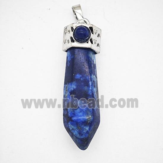 Gemstone Pendant, Antique Silver Plated