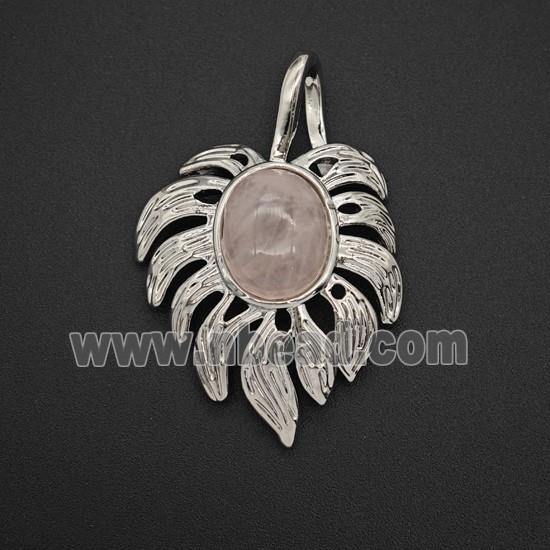 Gemstone Pendant, Antique Silver Plated