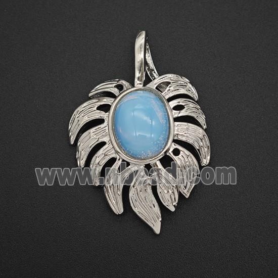 Gemstone Pendant, Antique Silver Plated