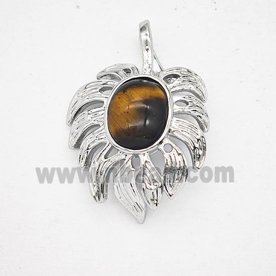 Gemstone Pendant, Antique Silver Plated