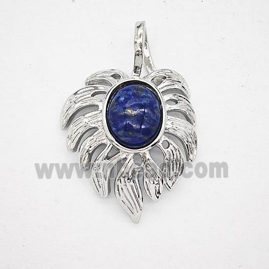 Gemstone Pendant, Antique Silver Plated