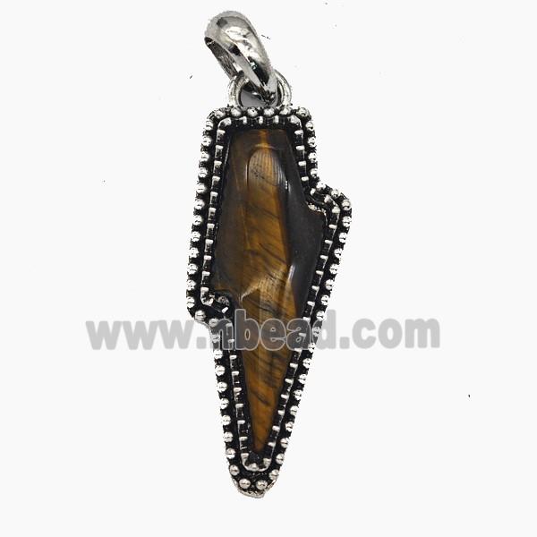 Gemstone Pendant, Antique Silver Plated