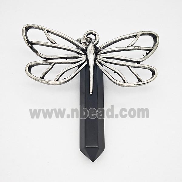 Gemstone Pendant, Antique Silver Plated