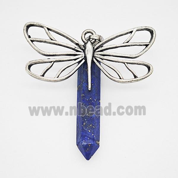 Gemstone Pendant, Antique Silver Plated