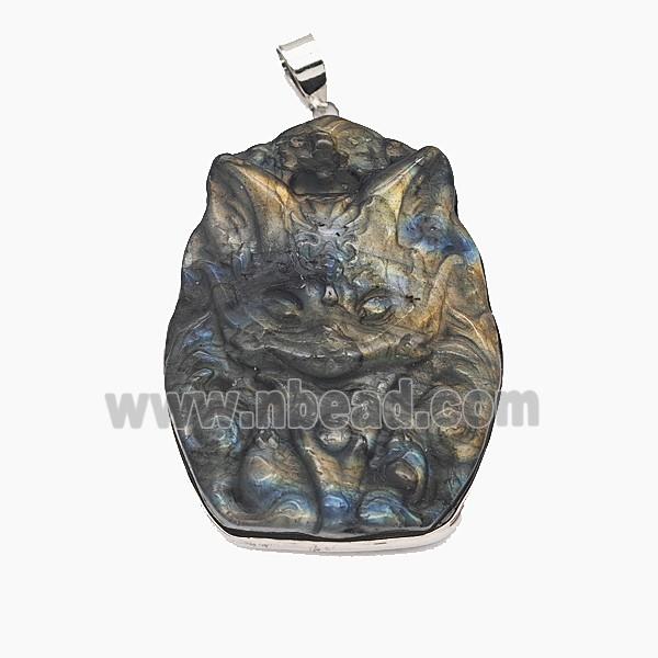 Gemstone Pendant, Pltinum Plated