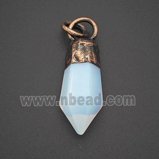 Gemstone Pendant, Red Copper Plated