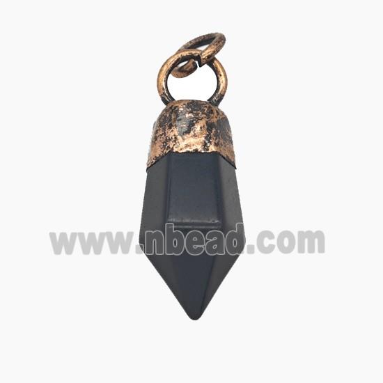 Gemstone Pendant, Red Copper Plated