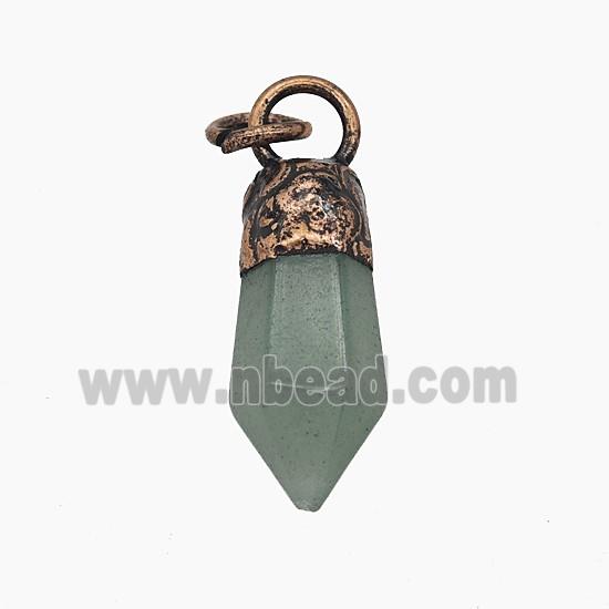 Gemstone Pendant, Red Copper Plated