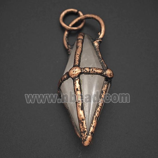 Gemstone Pendant, Red Copper Plated