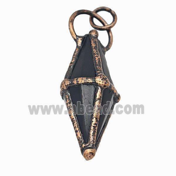 Gemstone Pendant, Red Copper Plated