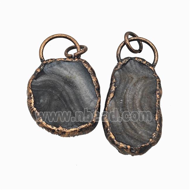 Gemstone Pendant, Red Copper Plated