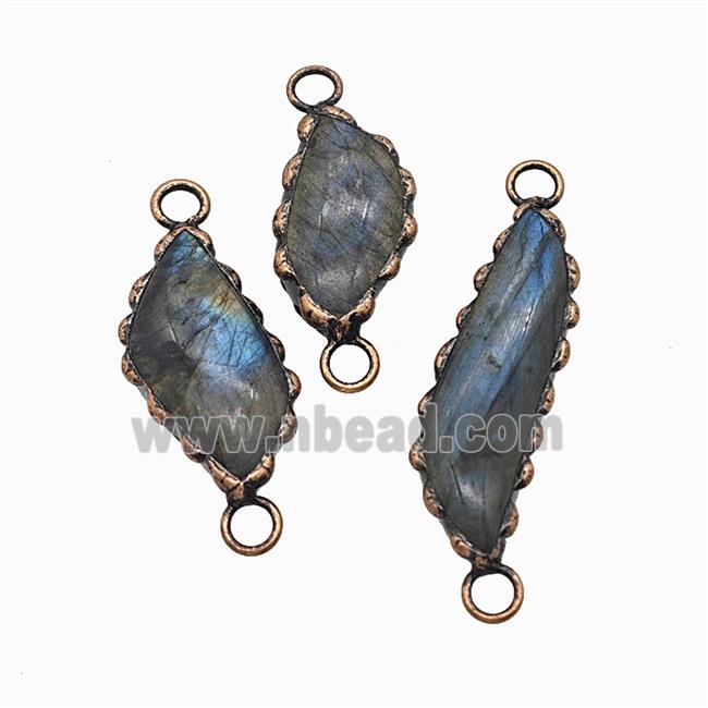 Gemstone Pendant, Red Copper Plated