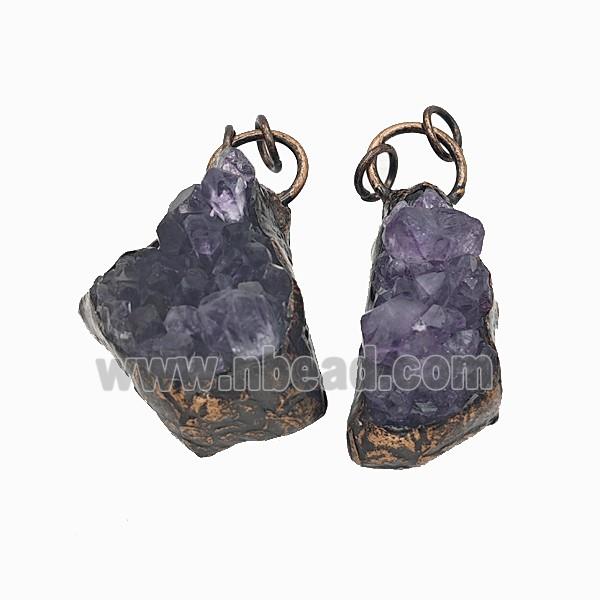 Gemstone Pendant, Red Copper Plated