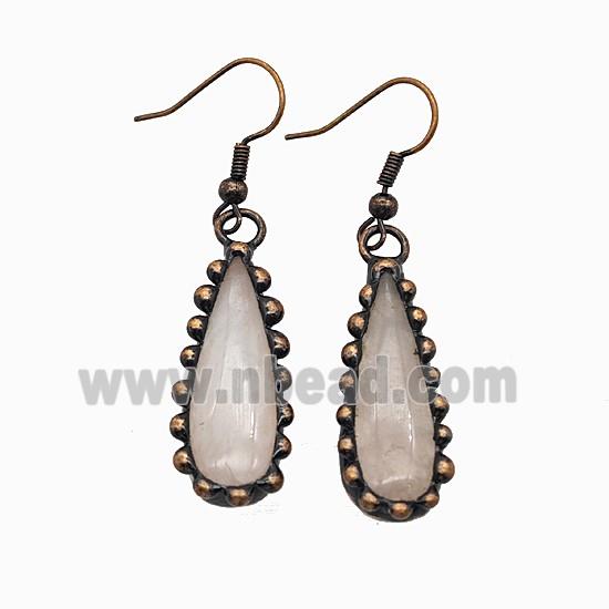 Gemstone Earring, Red Copper Plated