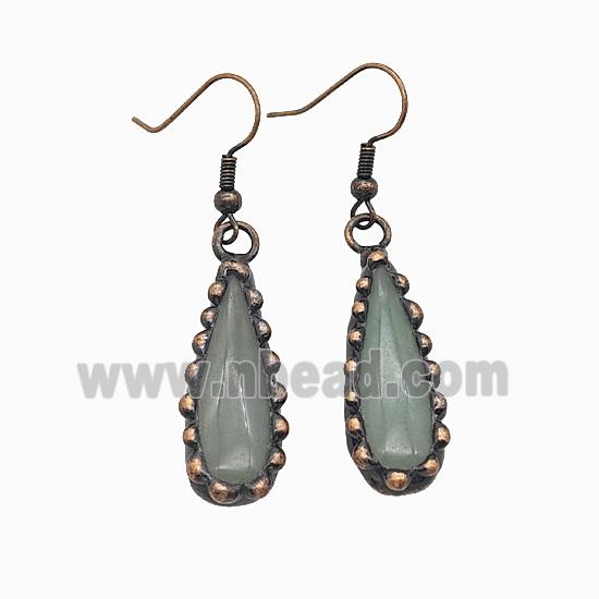 Gemstone Earring, Red Copper Plated