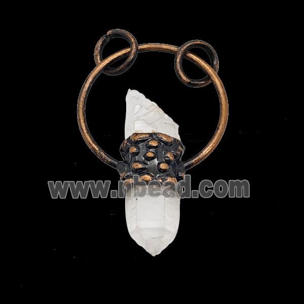 Gemstone Earring, Red Copper Plated