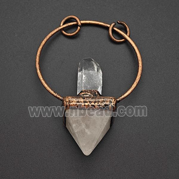 Gemstone Pendant, Red Copper Plated