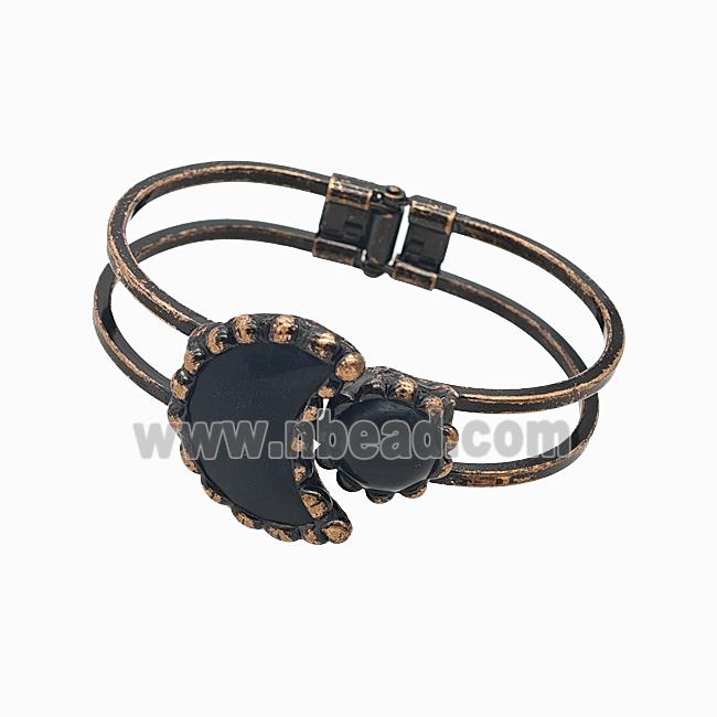Gemstone Bracelet, Red copper Plated