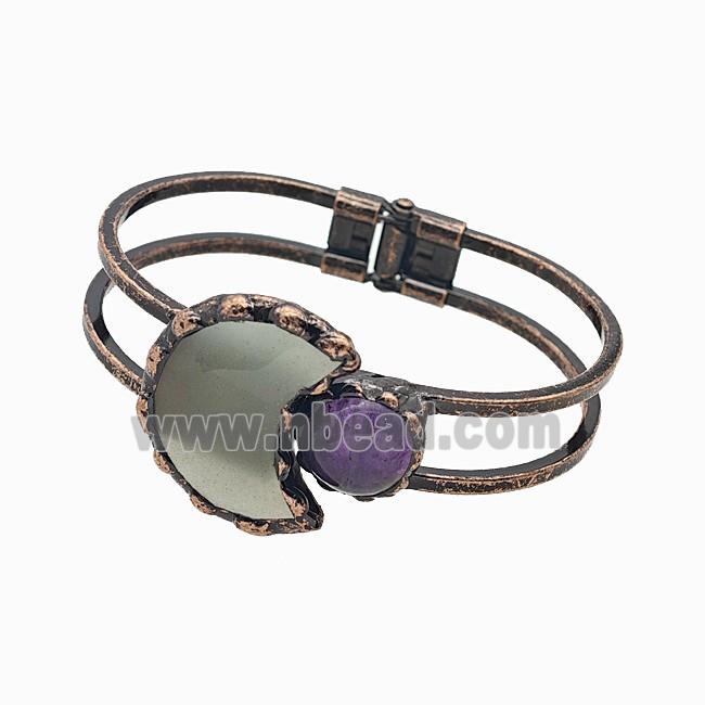 Gemstone Bracelet, Red copper Plated