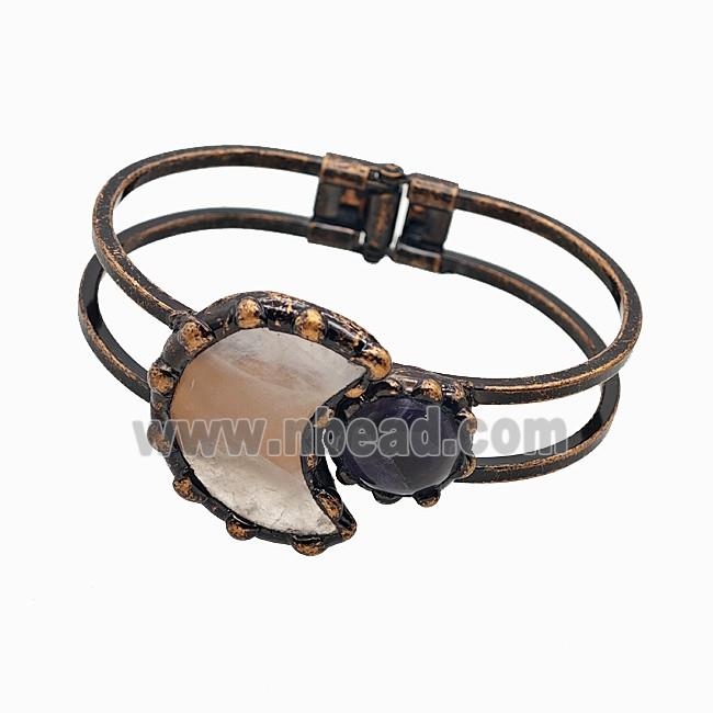 Gemstone Bracelet, Red copper Plated