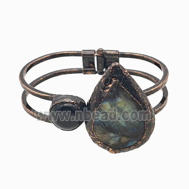Gemstone Bracelet, Red copper Plated