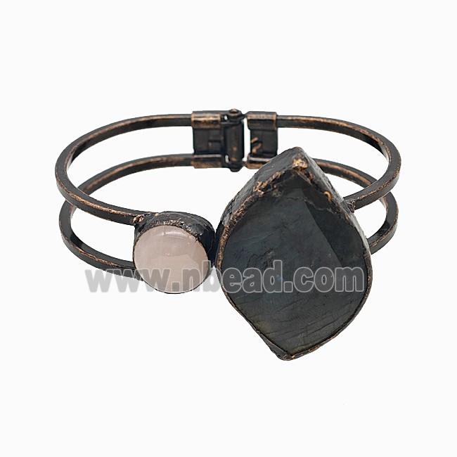 Gemstone Bracelet, Red copper Plated