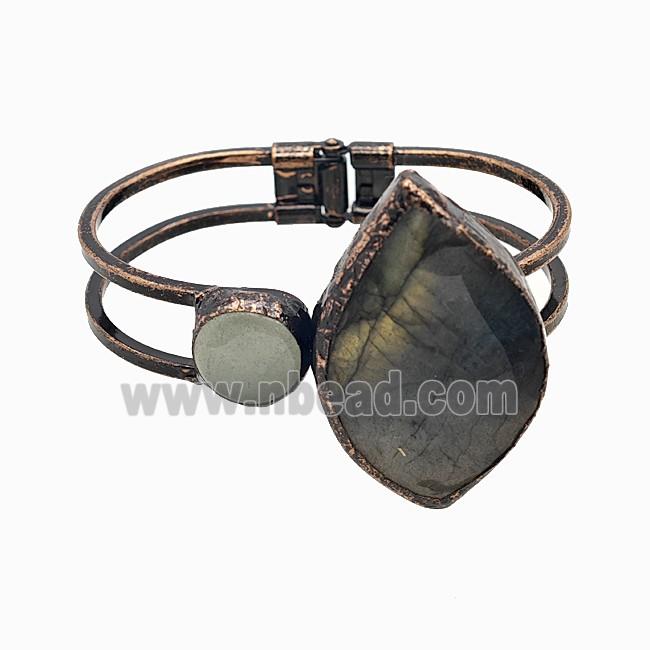 Gemstone Bracelet, Red copper Plated