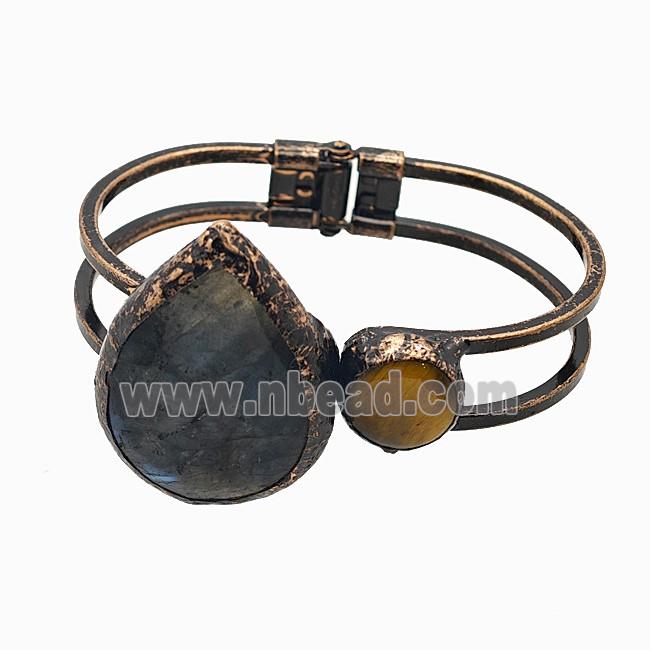 Gemstone Bracelet, Red copper Plated