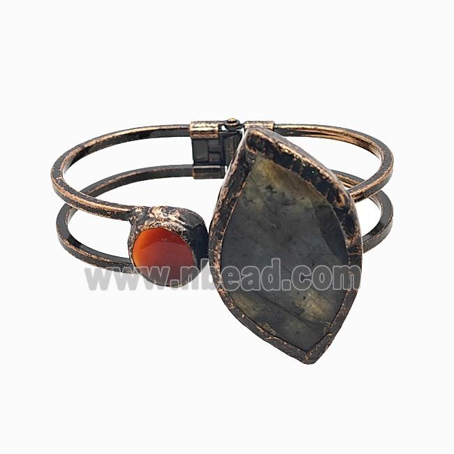 Gemstone Bracelet, Red copper Plated