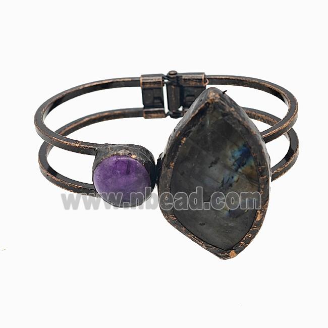 Gemstone Bracelet, Red copper Plated