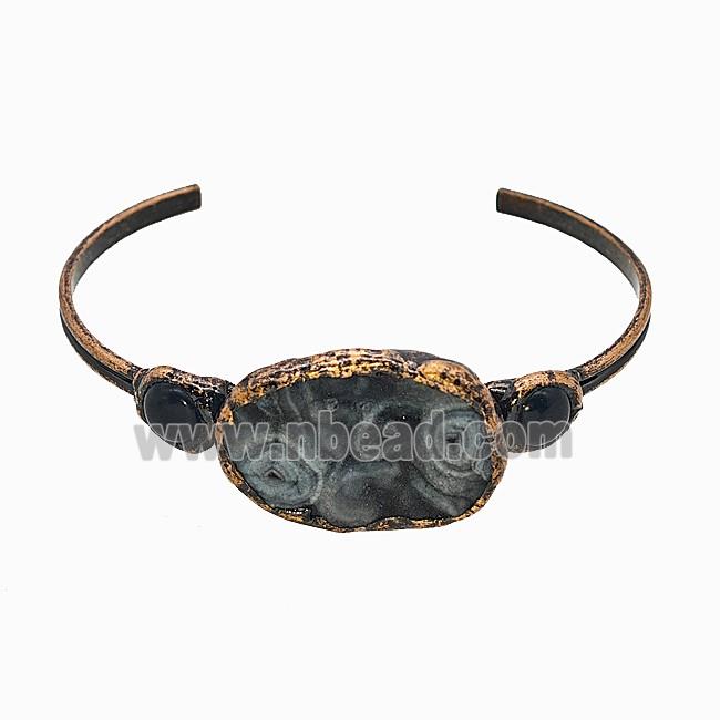 Gemstone Bracelet, Red copper Plated