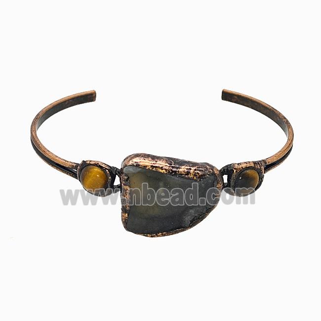 Gemstone Bracelet, Red copper Plated